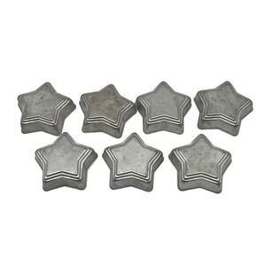 Set of 7 Star Shaped Metal Cake Cookie Jello Baking Molds 3" X 2.5" X 1"